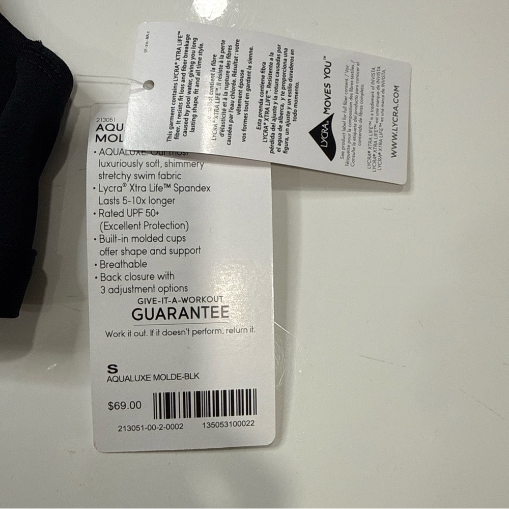 New Athleta Womens Aqualuxe Molded Cup Bikini Size S Black A020326 - Picture 3 of 4